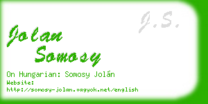 jolan somosy business card